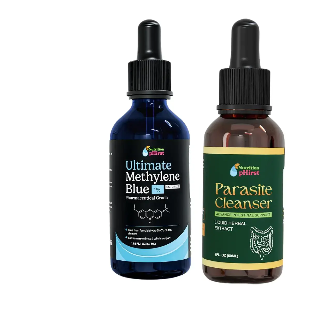 Detox Support Wellness Bundle Methylene Blue 1% USP Grade + Herbal Parasite Cleanser | Daily Cleansing & Gut Support