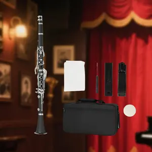 Bb Clarinet Set, 1 Set Including 1 Bb Clarinet & 1 Music Stand & 1 Cleaning Tool & 1 Carrying Bag, Musical Instrument for Beginners