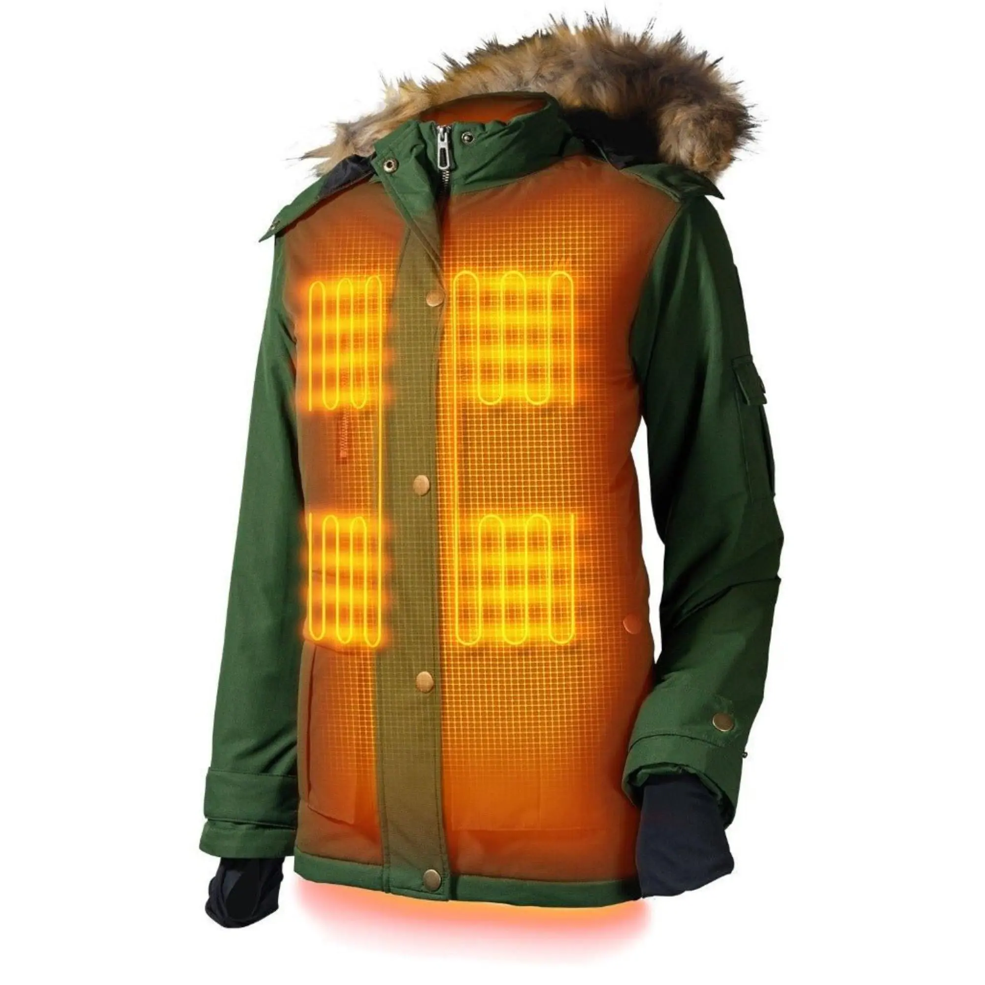 Arcadia Womens Heated Parka with Hood, Adjustable Fit, and Comfortable Design for Winter Wear