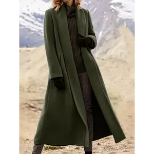 sezane trench coat Cross-border Women's Long Coat Plus Fat Plus Size Jacket Casual Spring And Autumn Winter Jacket