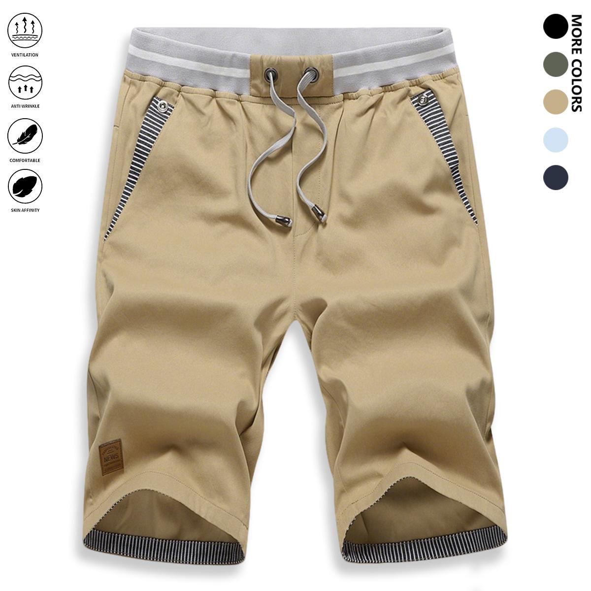 Men’s casual shorts: loose straight-leg summer shorts (6/10 length); light luxury feel. Summer loose 6/10 casual shorts—wear one pair all summer. Versatile men’s 6/10 shorts.