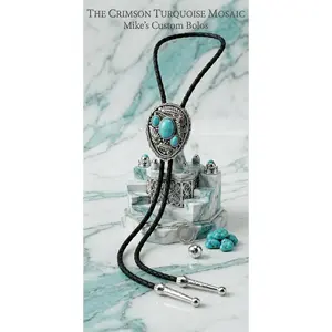 THE CRIMSON TURQUOISE MOSAIC BOLO TIE