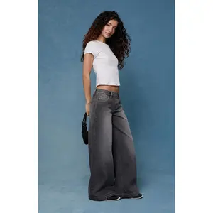 Pacsun Women's Sloane Low Rise Ultra Baggy Jeans Gray Tinted