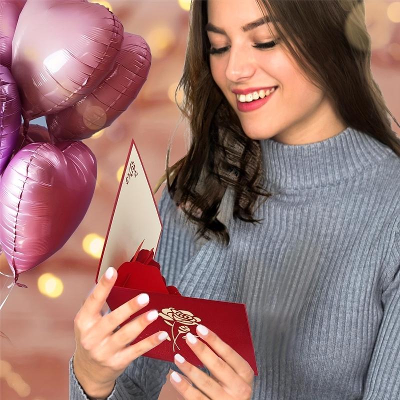 3D Pop-Up Rose Happy Birthday Card with Envelope Custom Message Card - Greeting Card for Teens Boys & Girls | Perfect for Anniversaries, Mother’s Day, Weddings & Valentine’s Day