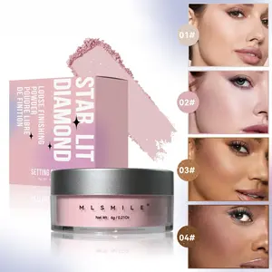 Ultra-Fine Diamond Shimmer Loose Powder - Waterproof Sweatproof, Long-Lasting Oil Control Setting Powder, Finish Concealing Face Powder for Everyday Makeup