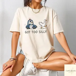 Retro Goose T-shirt, Got Too Silly Shirt, Funny Adult Humor Sweatshirt, Goose Meme Gift, Sarcastic Mom Sweater, Trendy Women Apparel 6