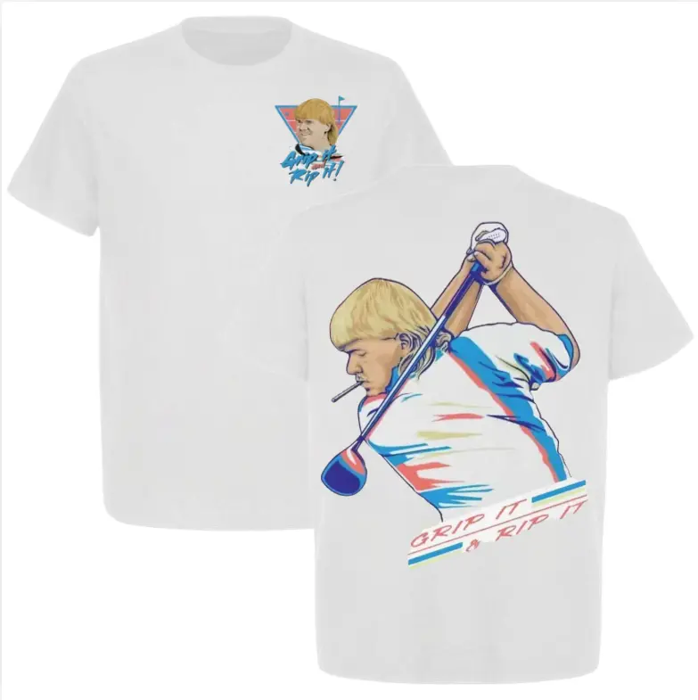 John Daly Grip It and Rip It Golf T-Shirt, Funny Retro Graphic Tee for Men and Women, 4th of July America Golf Shirt, Vintage Cotton Unisex Top, Gift for Golfers, Mullet Tee