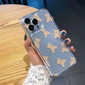 Transparent Phone Case with Cute Bear Pattern, TPU Shockproof Full Protection Case, Suitable for iPhone 17/16/15/14/13/12/11 PRO PROMAX PLUS AIR X XSMAX, Ideal Gift for Friends and Family, TK251