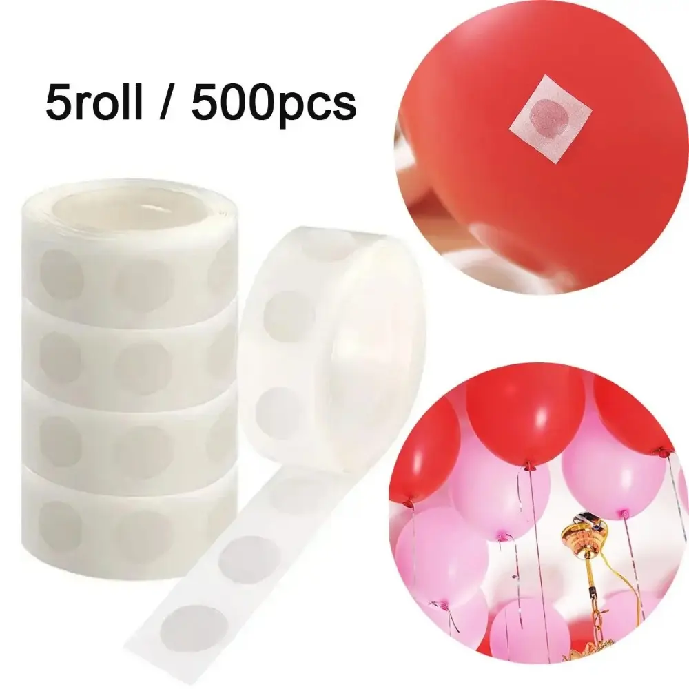 Double-Sided Balloon Glue Dots, 500 Pcs, 5 Rolls Balloon Glue Dots, Party Balloon Accessories for Birthday, Wedding and Baby Shower Decoration,