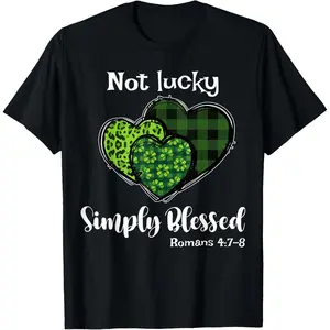 Simply Blessed Christian Shamrock St PatrickS Day T-Shirt