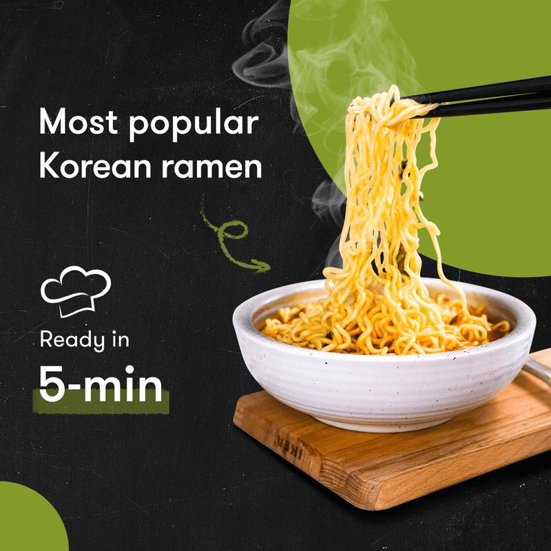 OTTOGI Korean JIN Ramen Spicy Flavor 120g / Pack Pack of 2 | BTS Favorite Instant Noodles