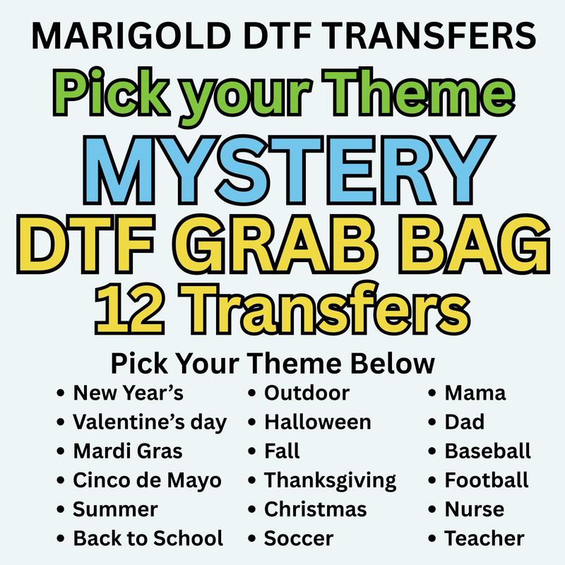DTF Grab Bag, DTF Transfer Ready For Press Bundle, DTF Print, Dtf Bundle, Heat Transfer, Mystery Bundle, Direct To Film Grab Bag, Bulk Dtf Crafts Diy Designs Personalization