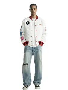 BLANCO Waffle Square Pattern Jacket with patches