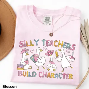 Silly Teacher Goose Comfort Colors T-Shirt - Silly Goose Teacher, Cute Back to School Tee, Teacher Silly Goose, Funny Teacher Tee Elementary