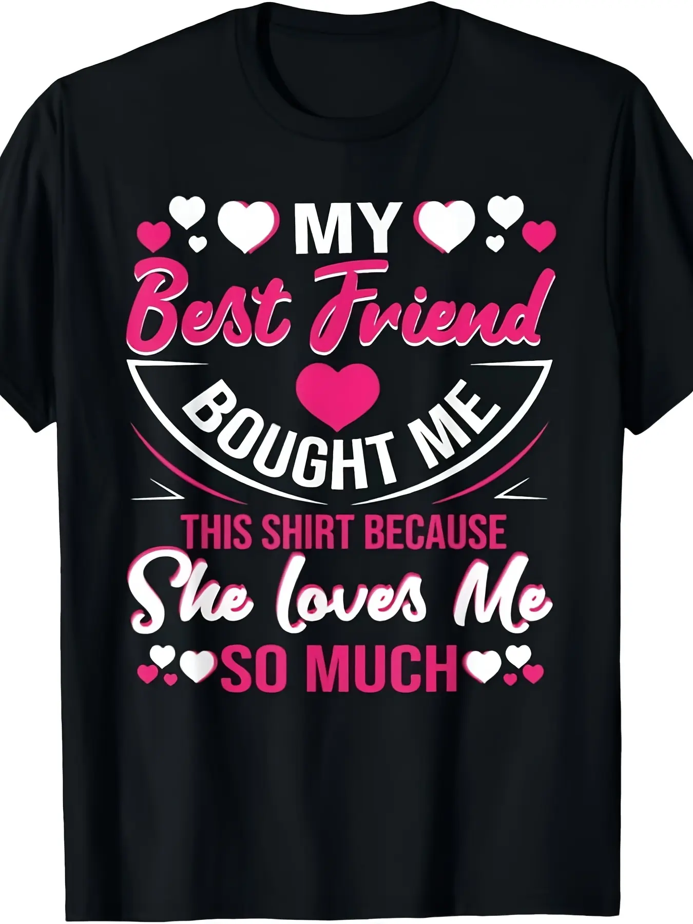 Bff Gift Tshirts Best Friend Gifts for 2 3 4 5 Women Same style for men and women  summer short-sleeved printed T-shirt pure cotton 220G