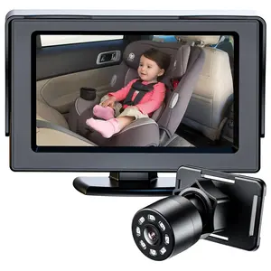 Car Monitor Camera with IR Night Vision Function Car Mirror Display, Wide Crystal Clear View, 360° Rotation Plug and Play Easy Install car monitor, Safety Car Seat Mirror wide Angle Camera Monitored, Car Accessories