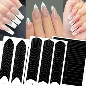 Set 3 Stickers French 3 designs Nail Art design decal deep french V french classic french stencil