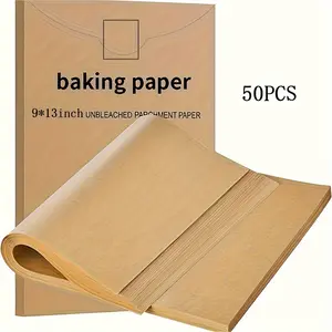 50pcs baking papers -22.86 x 33.02 cm, suitable for half a baking tray, perfect for baking, cooking, grilling, air fryer and steaming - perfect for parties, parties, Thanksgiving, holiday gifts