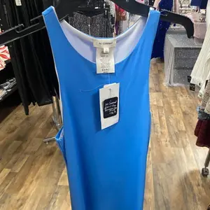 No comment blue and white reversible dress