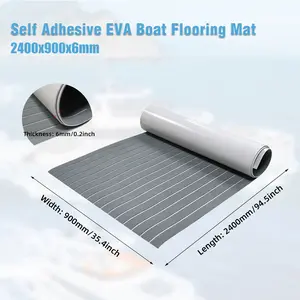 Boat Flooring EVA Foam Deck 94.5"*35.5" Board Imitation Teak Boat Mat Marine Carpet Cooler Table Non-slip Self-adhesive Flooring Suitable for Motorboats, RVs, Yachts, Kayaks, Swimming Platforms