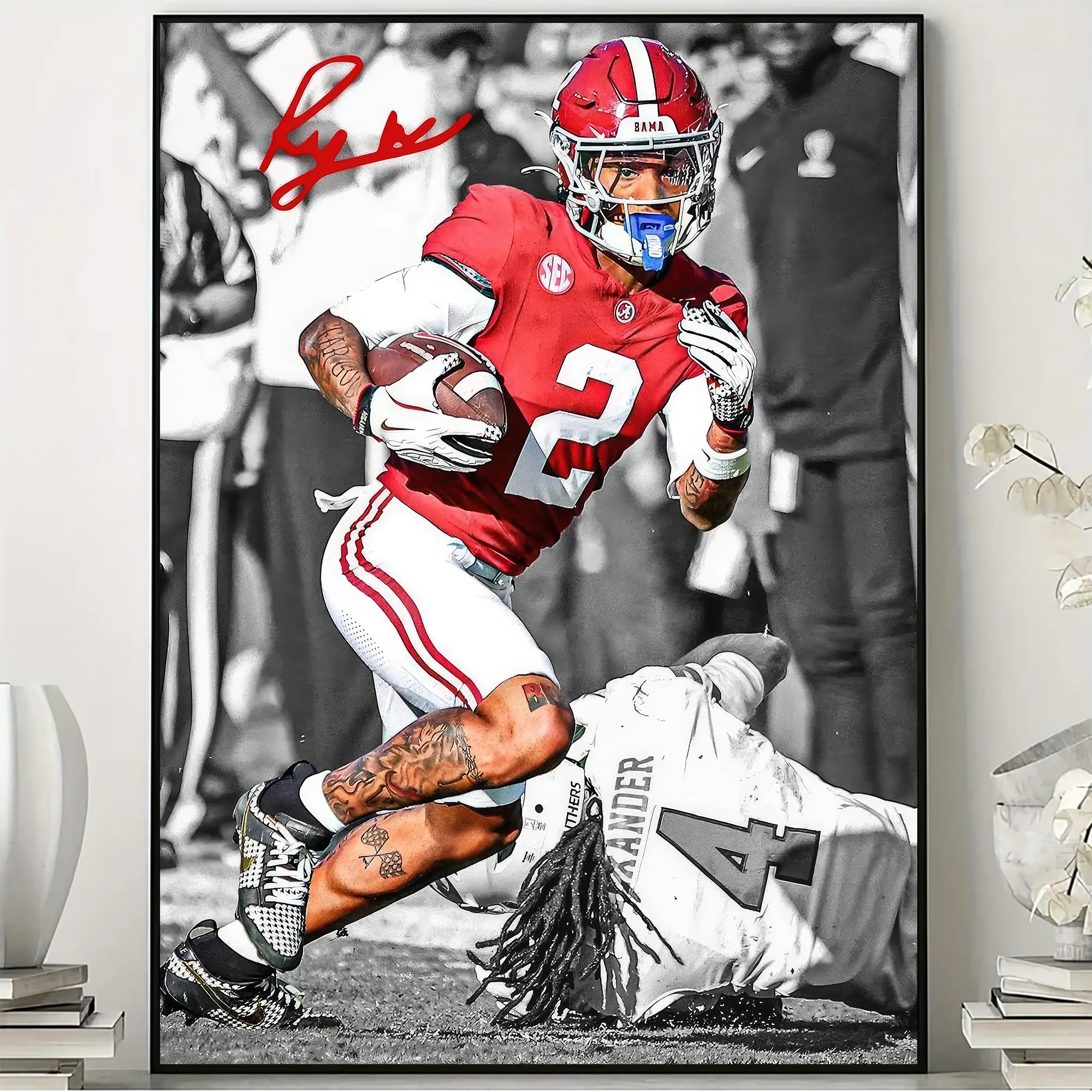 Ryan Williams Alabama Crimson Tide Poster, Bama Wide Receiver Football Wall Art, College Sports Room Decor, Fan Gift, No Frame