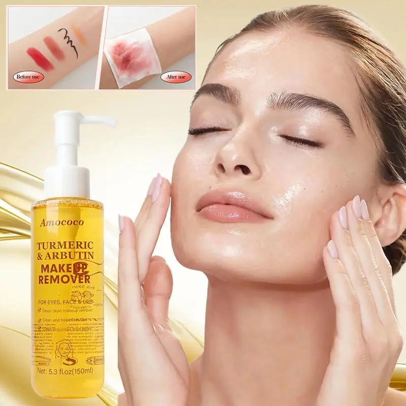 Buy 1 Get 1 Free! Turmeric & Arbutin Makeup Remover - Gentle Facial Cleanser for Eye Lip Makeup Removal Non-Irritating Formula plastic  face  makeup  removal