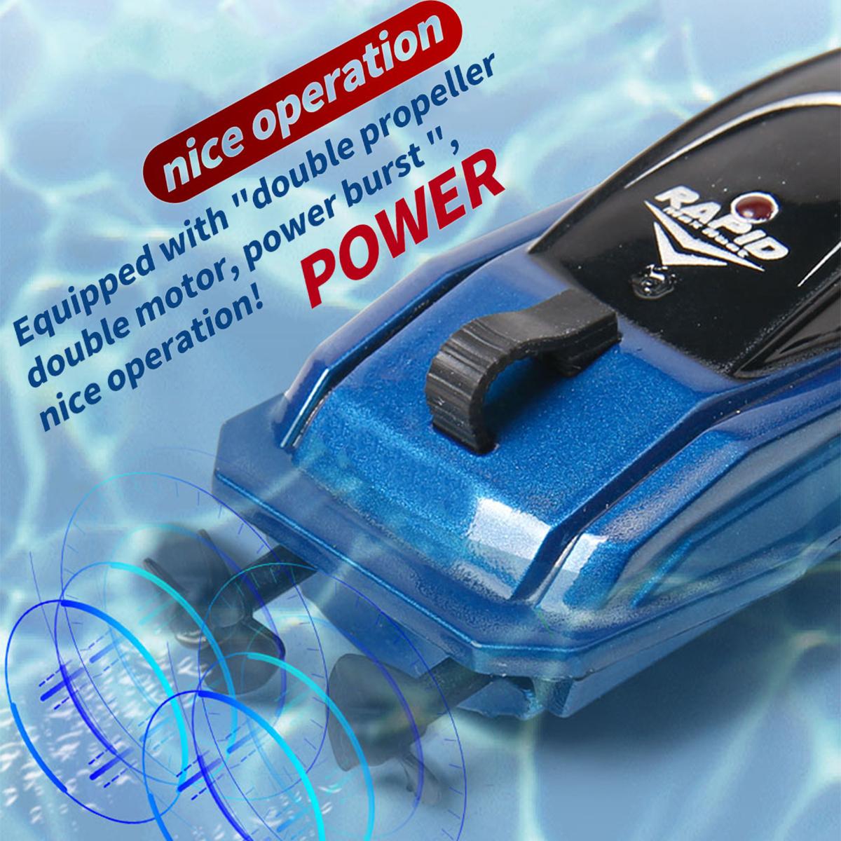 RC Boat for Kids 2.4GHz 8 km/h High Speed RC Boat Electric Racing Boat Waterproof 500mAh USB Rechargeable RC Boat Toy Ship Summer Water Toy Gift for Kids Adults