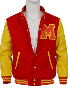 Unisex Michael Jackson Role-Play Jacket, Block Design, Baseball Team Costume, Stage Daily Wear, Loose-Fit Adult Outerwear