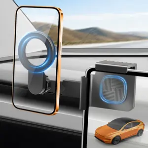 for Tesla Phone Mount[Strongest Magnet Power] for Tesla Model Y & Model 3 Accessories Magsafe Car Mount Magnetic Phone Holder Compatible with iPhone 17 16 15 14 13 Plus Pro Max Series Black