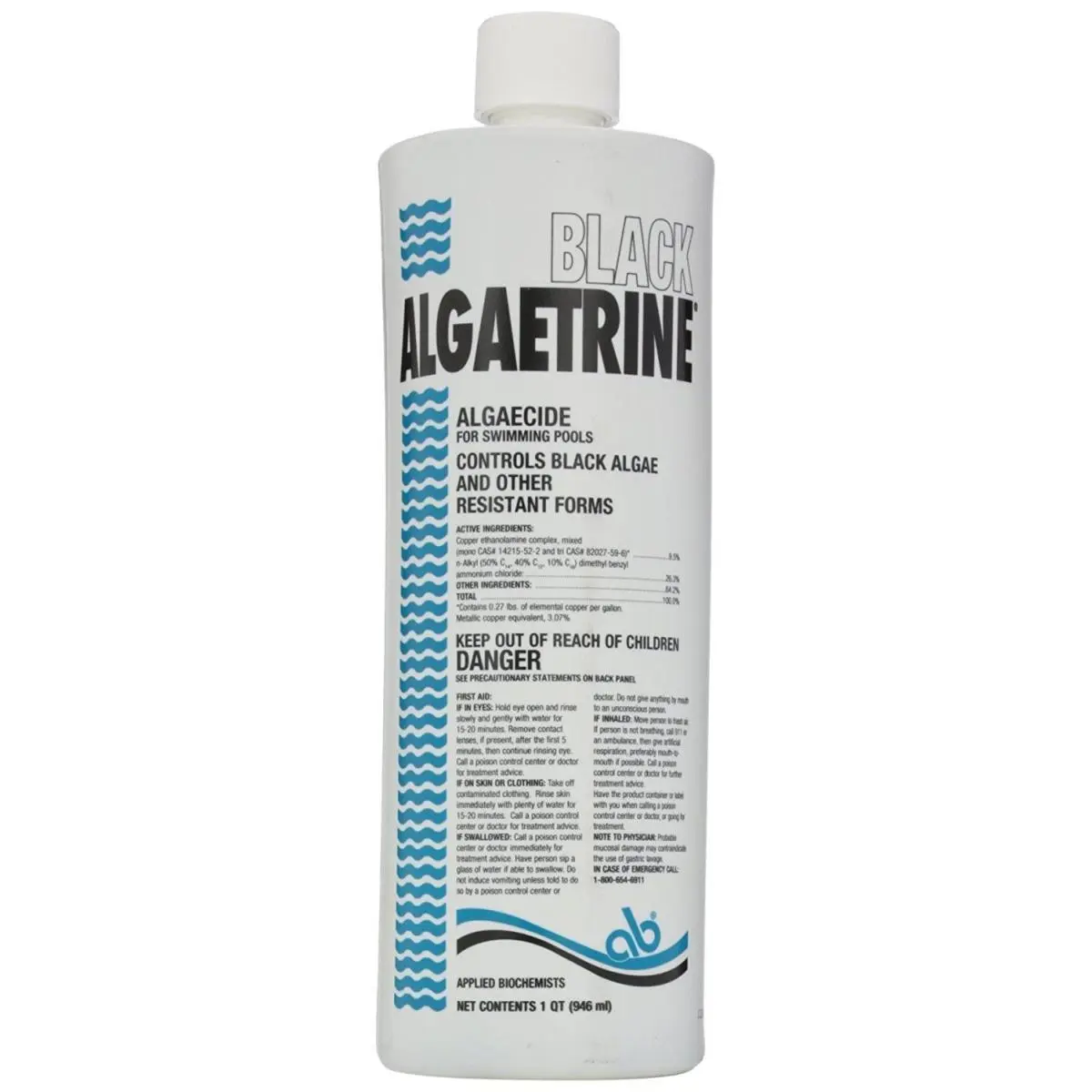 212 MAIN Black Algaetrine Algaecide by Advantis Tech, Applied Biochemists - Effective Algae Control for Garden Pond Maintenance, Controls Black Algae, Effective Algae Kill