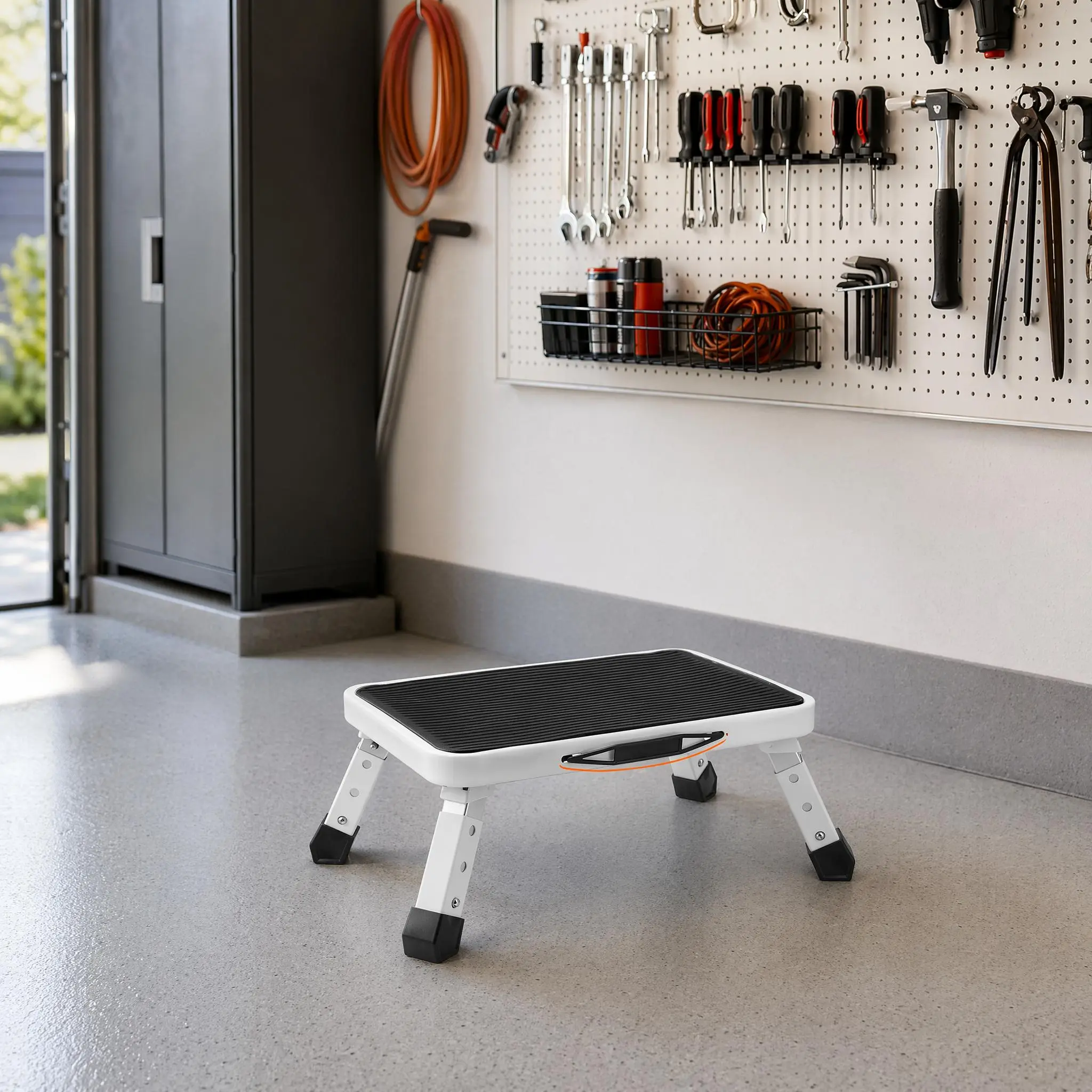 Step Stool 1-Step 330lbs Capacity Folding Steel Step Ladder 3 Adjustable Height Portable Toddler Step Stools for Adults Non-Slip Sturdy Step Ladders for Office RVs Pets Bathrooms Bedrooms Kitchen #SummerWins #FathersDayGift
