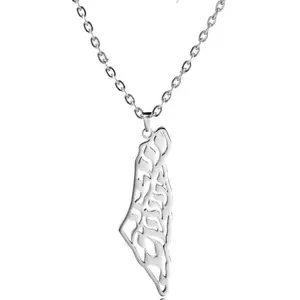 Palestine Necklace Gold Palestine Flag Country Map Pendant Necklace for Women Men Arabic Jewelry Personalized Charm Family Gifts