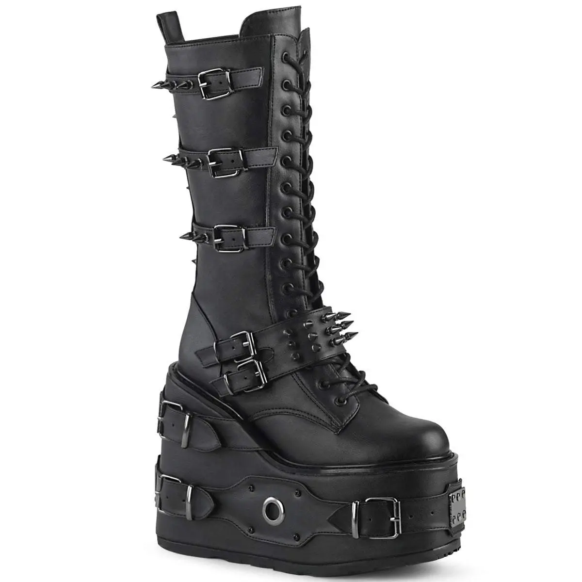 Demonia Swing-327 Platform Heel Knee High Boots for Women