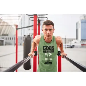 God’s Strength My Grind Christian Gym Tank – Bella+Canvas 3480 Faith Fitness Tank Top