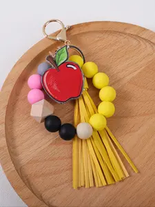 1/4pcs Campus Style Beaded Wrist Keychain, Cute Keychain, Bright and Vivid Color, School Element Jewelry, Perfect Gift for Friends, Teachers, Graduates