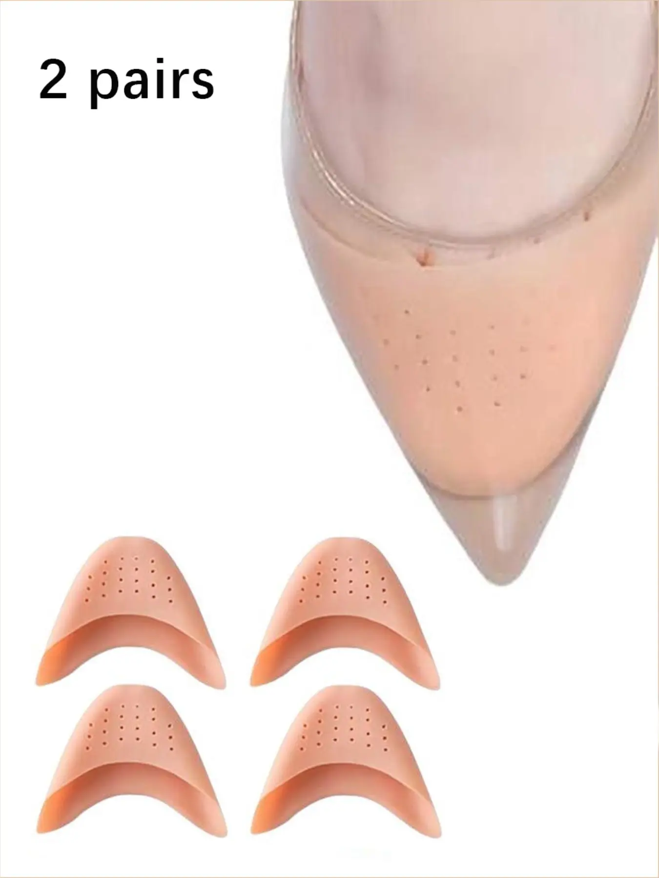 2 Pairs Silicone Toe Protectors, Ballet Shoe Heel Foot Protection, Gel Cushion Covers, Unisex Foot Care, All Seasons, Toe Protectors for Shoes