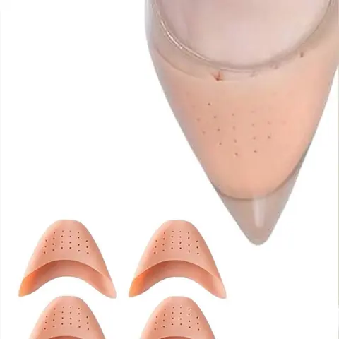 2 Pairs Silicone Toe Protectors, Ballet Shoe Heel Foot Protection, Gel Cushion Covers, Unisex Foot Care, All Seasons, Toe Protectors for Shoes
