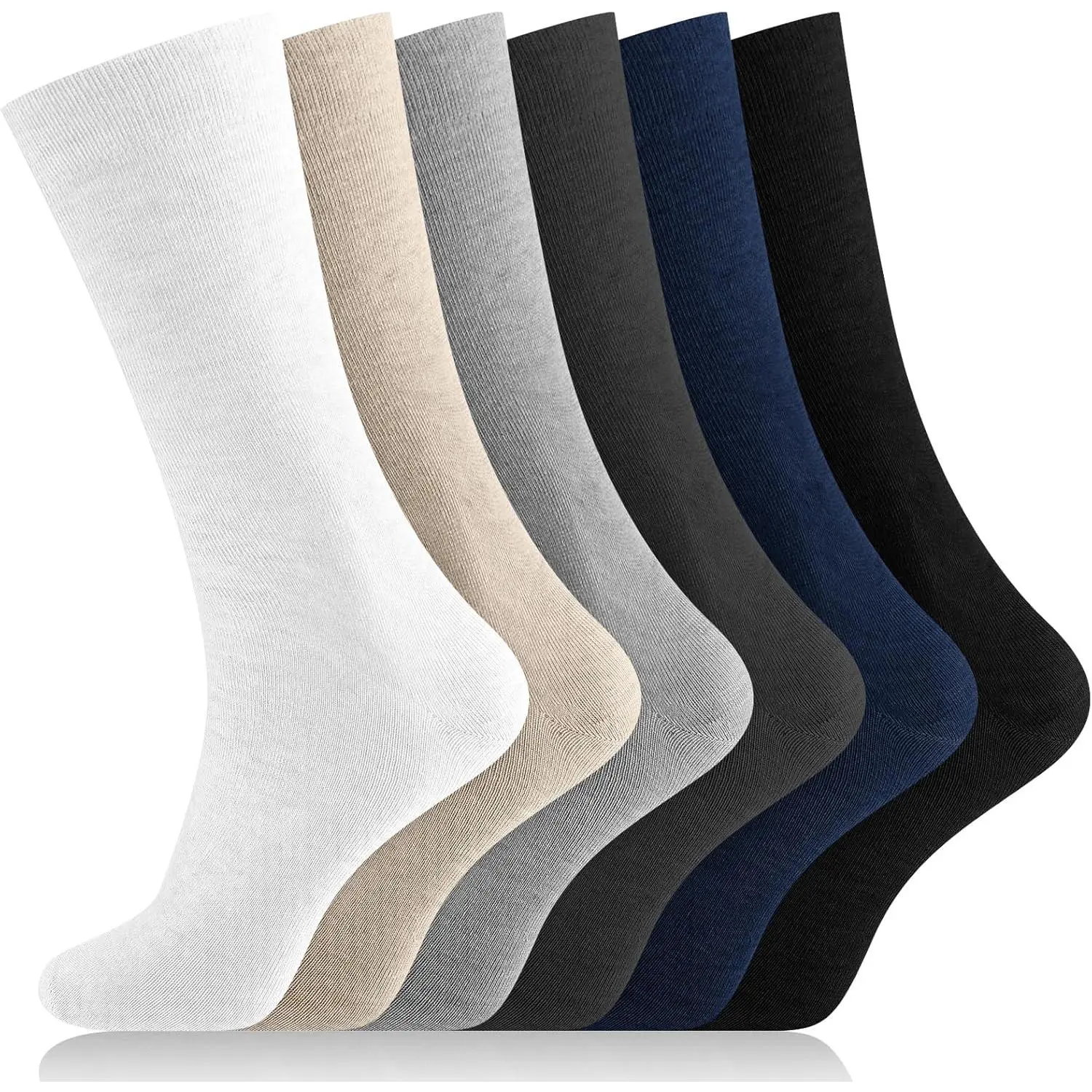 Twistover 6 Pairs Linen Socks Men Thin Breathable Linen Natural Moisture-wicking Crew Socks for Men Women