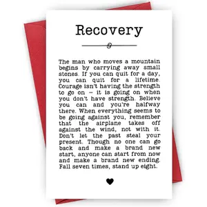 Inspirational Recovery Greeting Card with Envelope, Soberversary Card, Encouragement Card for Men & Women, Birthday, Anniversary, Get Well & Good Luck Wishes Card, Vertical Cards