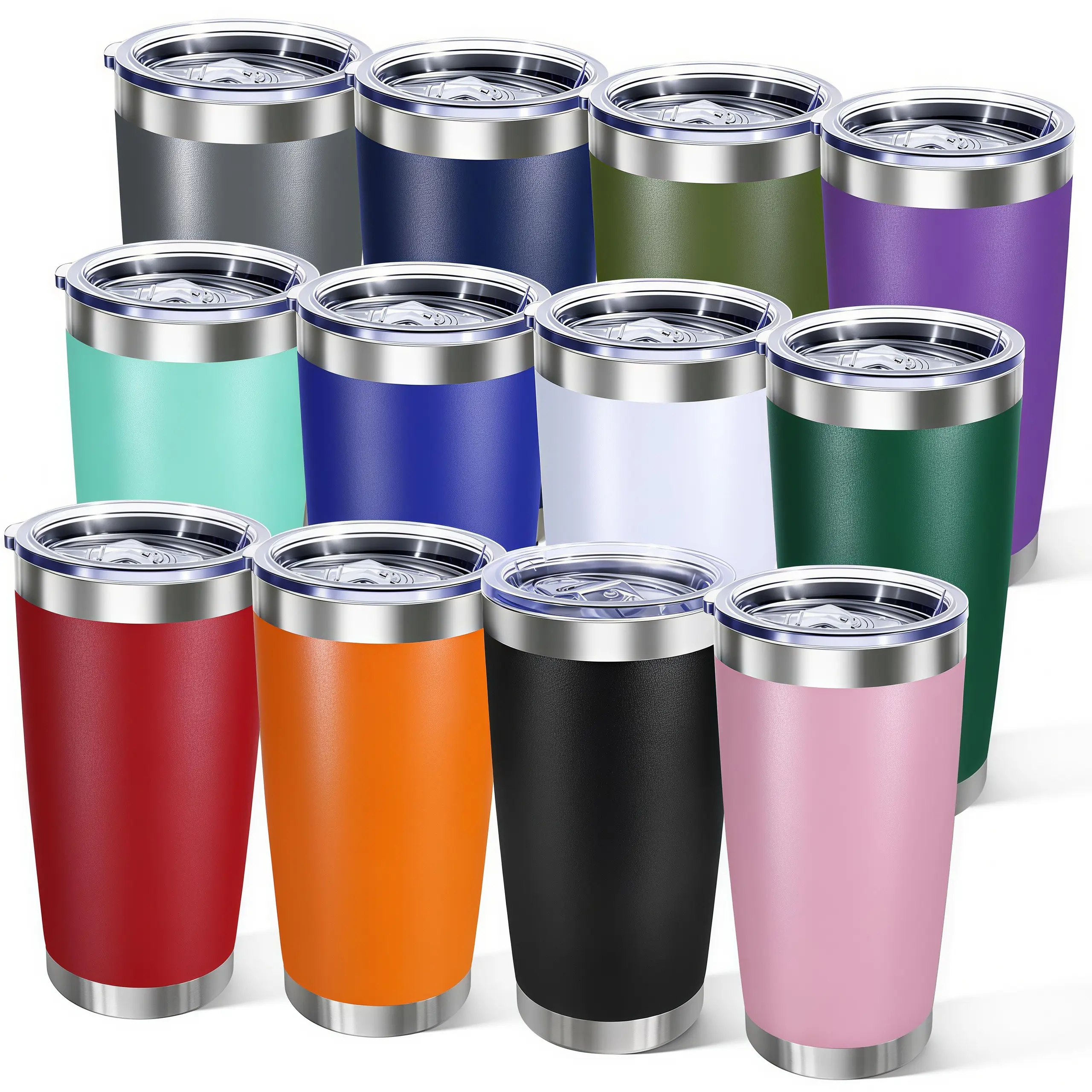 LMMAKE 2PCS 20oz Double-Wall Vacuum Insulated Stainless Steel Tumblers with Lids, Powder-Coated Travel Mugs That Keep Drinks Hot & Cold