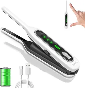 SUNMAY Mini Cordless Flat Iron, 3/10'' Small Cordless Hair Straightener for Short Hair, Portable Pencil Flat Iron