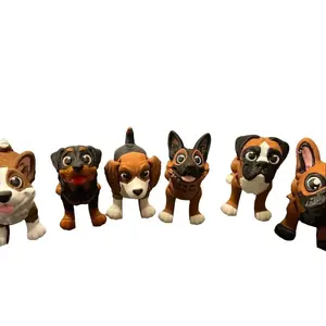 3D printed realistic looking articulated dogs, around 4 inches long figurine made of PLA Plastic Decor Lover Blue Building Statues & Figurines dog figurine Mini 3D
