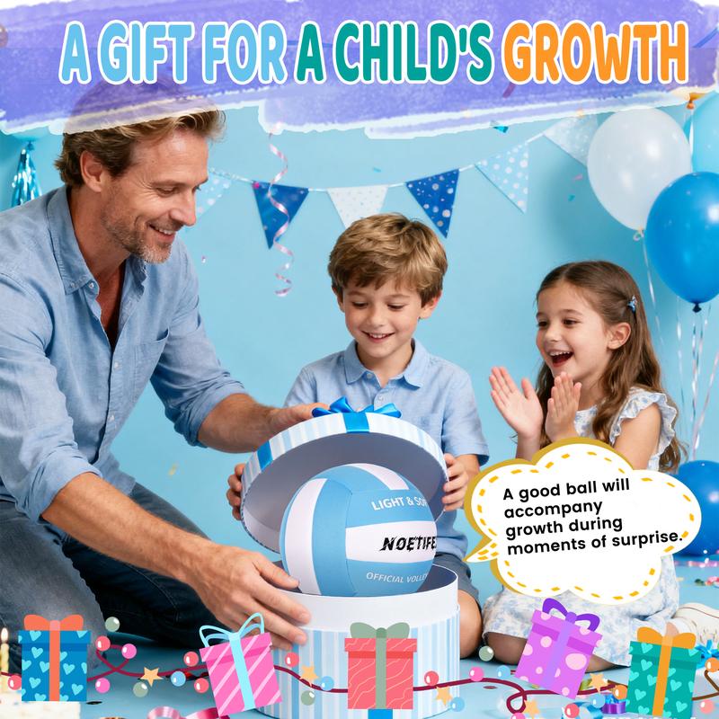Soft Volleyball-Super Soft Fabric Light Volleyball for Indoor Practice Safe and Quiet Kids Youth Beginners House Yard Training Practice Games(Deflated) indoor outdoor gift
