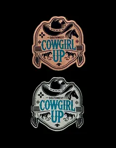 Cowgirl Up Acrylic Laser Engraved Hat Patch