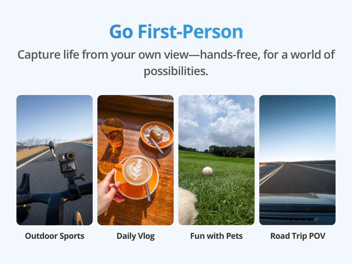 DJI Osmo Nano Standard Combo (128GB) - Small 4K/60fps Vlogging Camera with a 1/1.3″ Sensor, 143° Wide FOV Video, 200-Min Recording, Swift Content Transfer, Magnetic POV Cam 4K for Sports, Vlog
