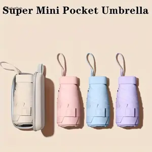 Super Mini Compact Pocket Umbrella, Lightweight Windproof UV Protection Sun & Rain Umbrella for Travel & Daily Use, Pastel Colors,summervibes