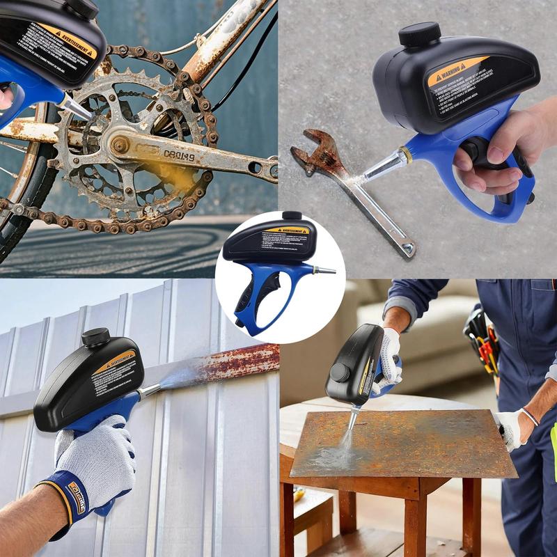 Dual Mode Sandblaster Gun - Industrial Rust & Paint Remover for Metal, Wood, Concrete. Tungsten Nozzle, Ergonomic Grip, Anti-Clogging Design. Portable Tool for Auto Repair & Construction Polishing.