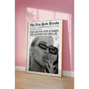Trendy Newspaper Print, New York Times Wall Art, Magazine Headline, Retro Bar Cart, Girl Dorm Room Decor, Bathroom Decor, Printable Poster