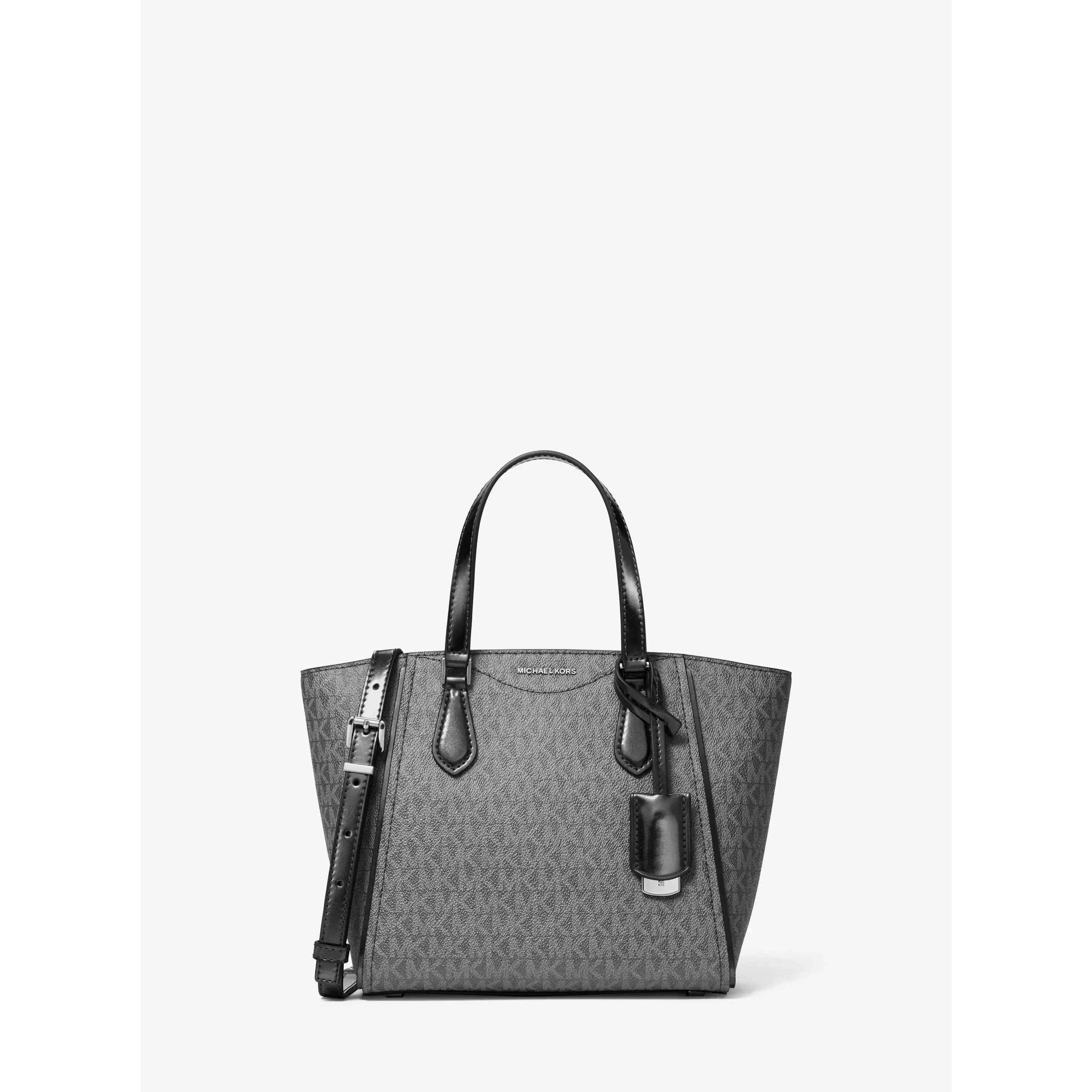 Taryn Small Metallic Signature Logo Convertible Crossbody Bag