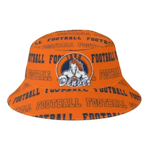 Lightweight Casual Reversible Sun Hat Featuring Denver Football Print, Perfect for Fans And Suitable for Outdoor Activities Like Fishing, Hiking, And Camping
